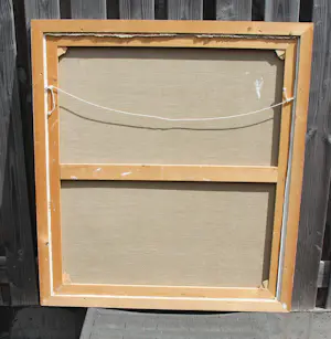 Henk Lassche - Ingelijste olieverf op doek: "Moderne compositie" (groot!) kopen? Bied vanaf 999!