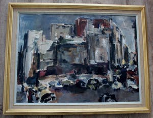 Jaap Gardenier - Olieverf op doek: Stadsgezicht Parijs kopen? Bied vanaf 375!