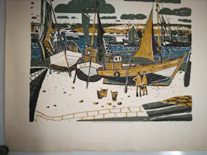 Gustave Camus - Zeehaven. Vissersboten. kopen? Bied vanaf 69!