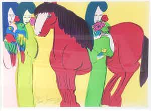 Walasse Ting - zonder titel maar met fraaie lijst! verkocht voor € 425!