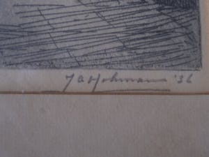 Jan Hohman - Brabantse Schilder/Graficus - Ets - "restauratie O.L.Vrouwe Kerk Breda" gesignee kopen? Bied vanaf 10!
