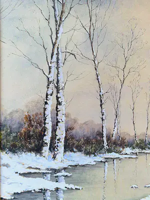 Louis Willem van Soest - Sfeervol, omstreeks 1920 geschilderde Gouache "winterlandschap" in lijst kopen? Bied vanaf 248!