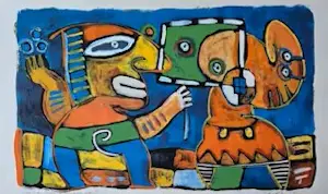 Clemens Briels - Kleurenzeefdruk FRAMING MY ALTER EGO I Handgesigneerd kopen? Bied vanaf 129!