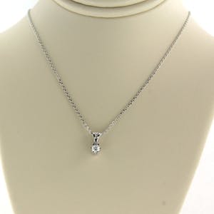 14K Goud - witgouden solitairhanger 0.10 ct. met collier kopen? Bied vanaf 150!