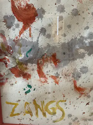 Herbert Zangs - composition - very large original work, acrylic on paper kopen? Bied vanaf 1750!