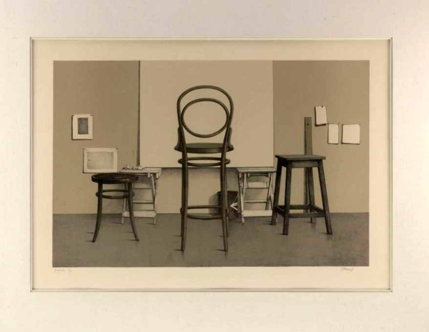 Roger Wittevrongel - Lithografie, Ingelijst - 'Atelier' verkocht voor € 119!