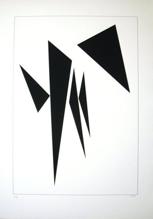Genevieve Claisse - Composition géométrique, Handgesigneerde giclée kopen? Bied vanaf 10!