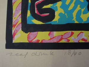 Niet of onleesbaar gesigneerd - Grote gesigneerde abstracte zeefdruk 1985 kopen? Bied vanaf 10!
