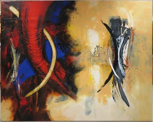 Hans Vanhorck - Olieverf op doek, Abstract painting (Zeer groot 2 x 2,5 m!) kopen? Bied vanaf 1500!