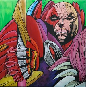 Jan Bollaert - Acryl op doek, Red Chief kopen? Bied vanaf 50!