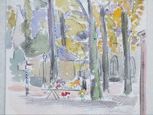 Han Krug - De Brink Baarn - Aquarel kopen? Bied vanaf 1!