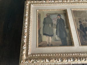 Kees Roovers - Figuren bekijken een schilderij tentoonstelling. kopen? Bied vanaf 150!