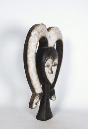 Kwele - Houten initiatiemasker met gestileerde hoorns kopen? Bied vanaf 50!