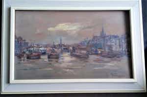 Ronald Terpstra - Havengezicht Amsterdams IJ met St Nicolaaskerk verkocht voor € 30!