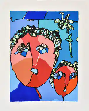 Jan Latinne - Zeefdruk, Moeder en kind verkauft für € 40!