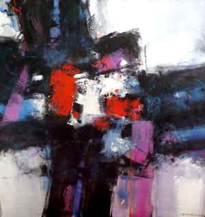Machiel Hopman - Olieverf op doek: Abstracte compositie (groot) verkocht voor € 800!