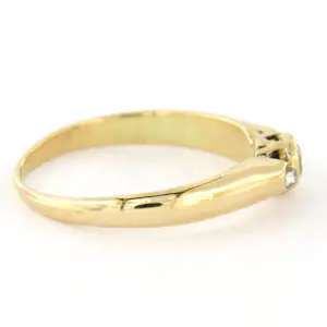 14k geelgouden ring met roos geslepen diamant tot. 0.15 ct kopen? Bied vanaf 250!