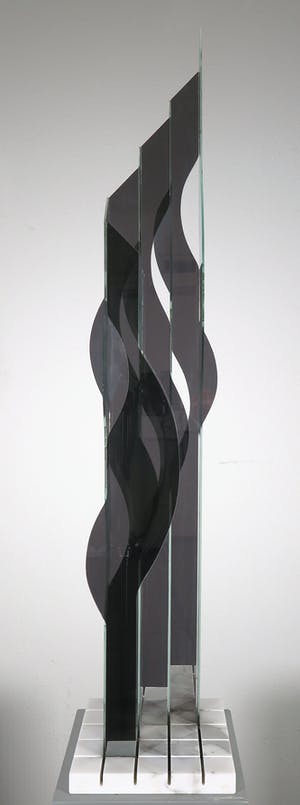 Renato Santarosso - Groot object van gespiegeld glas, Modula III kopen? Bied vanaf 400!