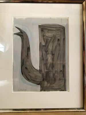 Klaas Gubbels - Unicum (gouache) op papier, incl de catalogus vd tentoonstelling in 1990 verkocht voor € 450!