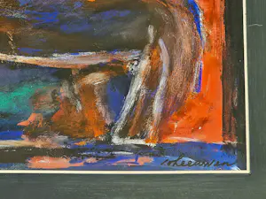 Wil van Leeuwen - Grote expressionistische gouache - "Paard" - fraai ingelijst - gesigneerd kopen? Bied vanaf 47!