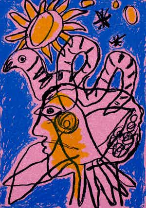 Corneille - Zeefdruk - 1987 verkocht voor € 100!