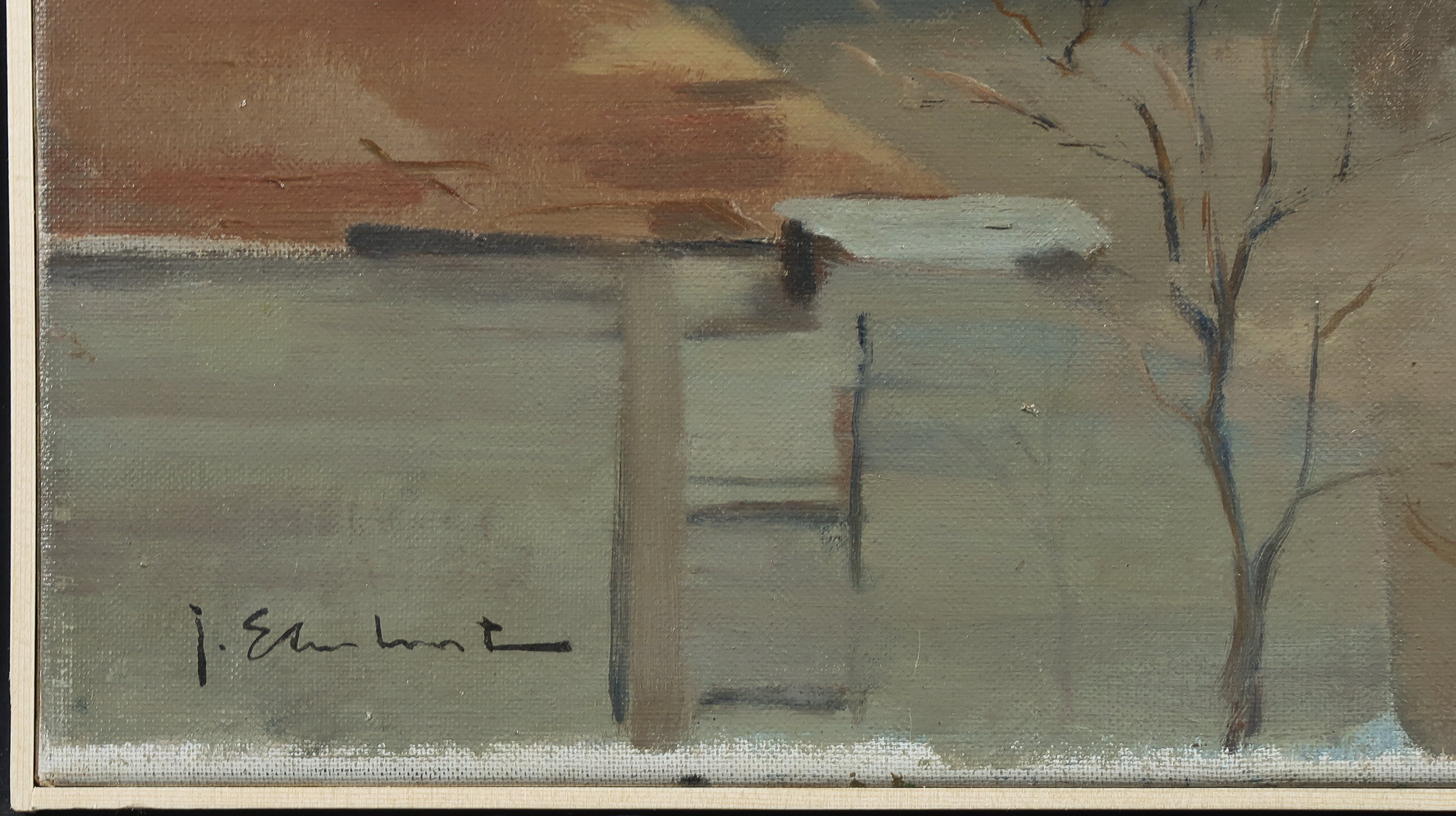 Joop Stierhout - Olieverf op doek, Binnenplaats - Ingelijst kopen? Bied vanaf 350!