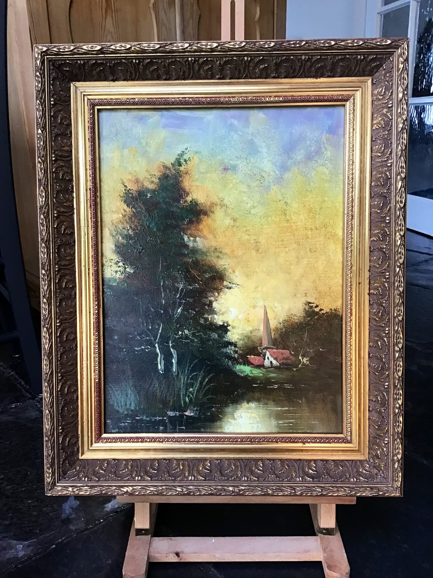 Niet of onleesbaar gesigneerd - Landschap Hollandse school. kopen? Bied vanaf 1!