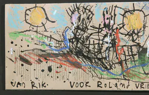 Rik van Iersel - Tekening in gemengde techniek + enkele gesigneerde boeken kopen? Bied vanaf 1!
