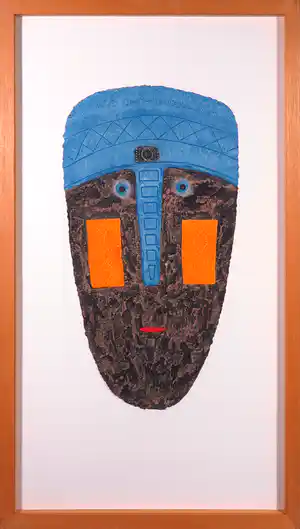 Alain Berck Vitz - Carborundum op geschept papier, Blue man - Ingelijst verkauft für € 50!