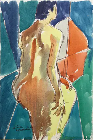 Dick Breddels - Naakt | aquarel - ingelijst kopen? Bied vanaf 45!