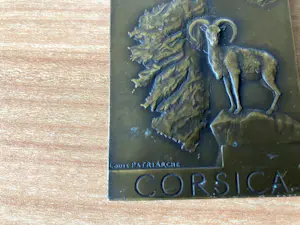 Louis Patriarche - Zware gesigneerde bronzen penning " Corsica " kopen? Bied vanaf 45!