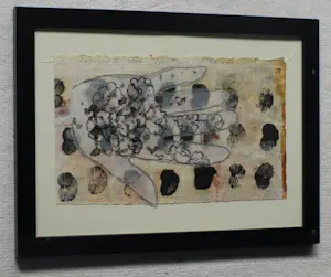 Caroline Serton - Gemengde techniek , ingelijst , Zaaihand I Texel - 2006 kopen? Bied vanaf 50!