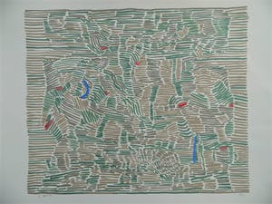 Pieter Holstein - mooie abstracte litho in prijs verlaagd kopen? Bied vanaf 55!