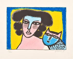 Corneille - Femme au chat, 1997 kopen? Bied vanaf 175!