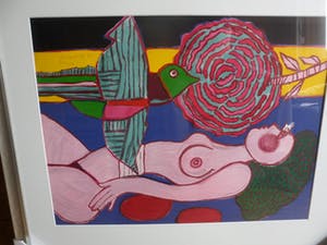 Corneille - Litho, Titel, Nu a la Rose . nieuw ingelijst kopen? Bied vanaf 325!