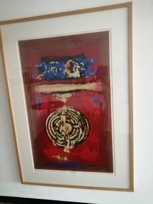 Hans Vanhorck - prachtig abstract werk getiteld "labyrint" kopen? Bied vanaf 85!