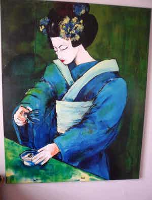 Anke Peddemors - Acryl op doek. "geisha". verkocht voor € 100!