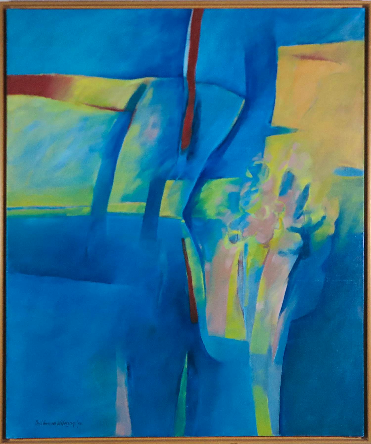 Phil Vermeer-Weterings - Olieverf op doek, Zondagmorgen - Ingelijst (Groot) verkocht voor € 100!