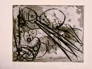 Ernst Vijlbrief - Unica 2/5 eigen druk Ets - Zonder titel. - 1963 - potloodgesigneerd verkauft für € 40!