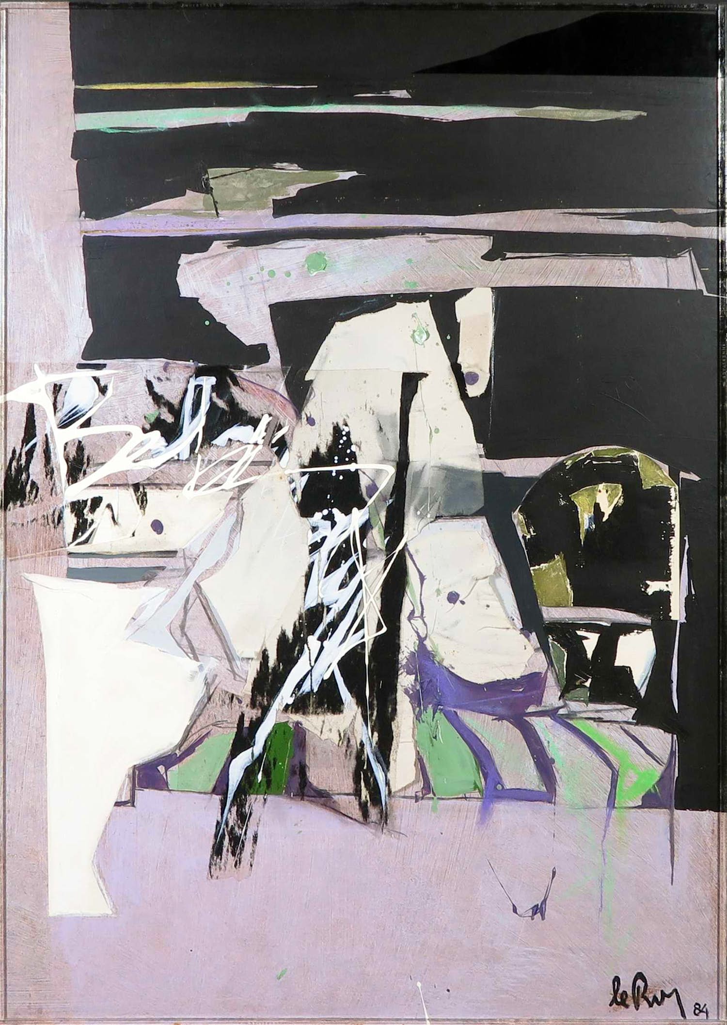 Han le Roy - Aquarel met gemengde techniek op paneel, Watercollage 2 kopen? Bied vanaf 1!