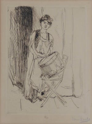 Isaac Israels - De trommelaarster (uit 1910-1920) kopen? Bied vanaf 475!