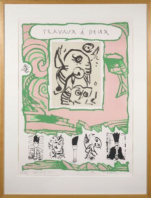 Pierre Alechinsky - en Carl-Henning Pedersen, Travaux á Deux - Ingelijst (Groot) kopen? Bied vanaf 450!