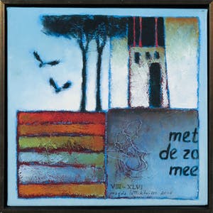 Magda Luttikhuizen - Acryl op doek, Zomer Vlucht 1 - Ingelijst kopen? Bied vanaf 20!