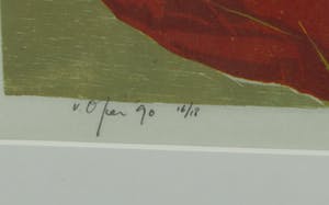 Vincent van Ojen - Houtsnede, Stilleven met meloenen - Ingelijst kopen? Bied vanaf 70!