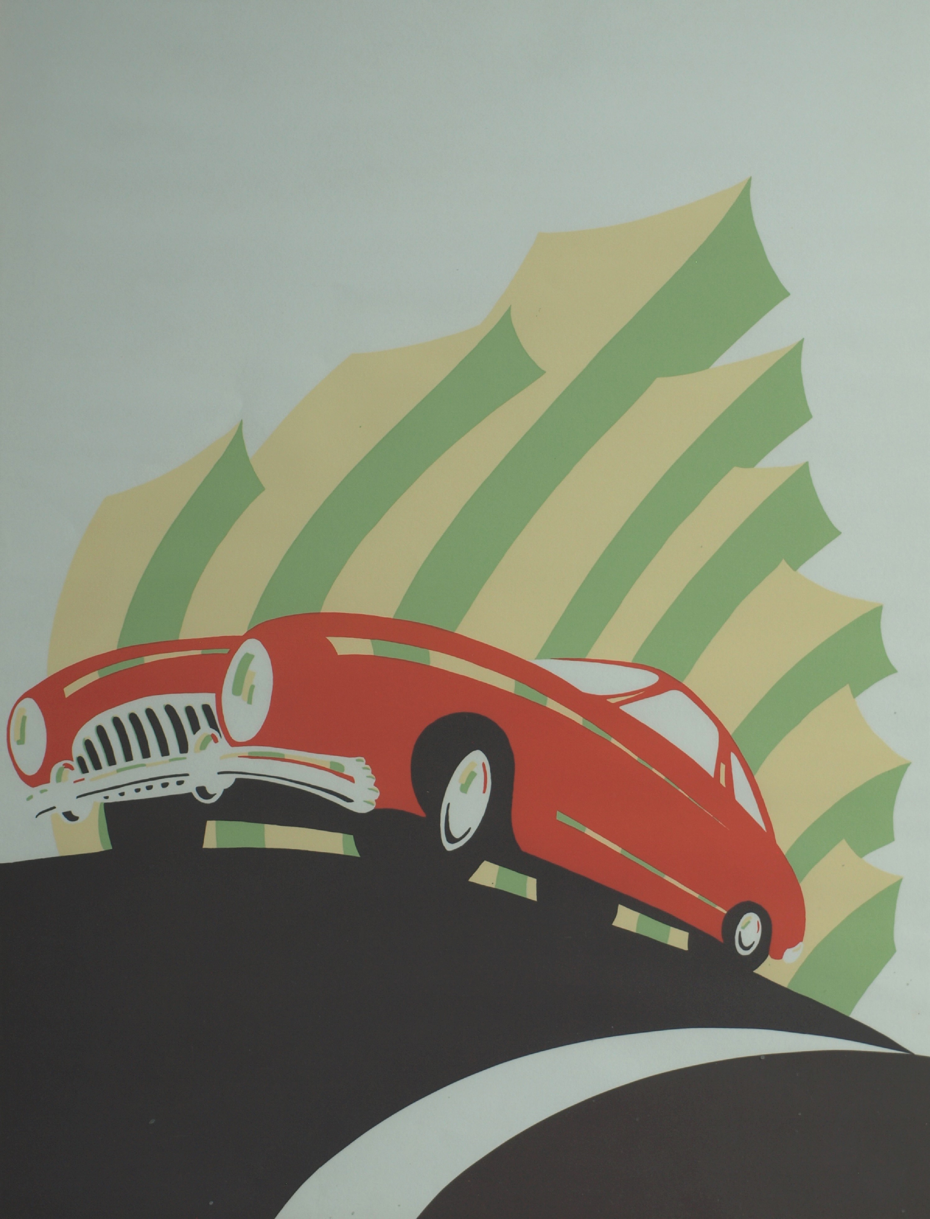 Willem Snapper - Zeefdruk , À grande vitesse – gesigneerd & ingelijst - 1981  kopen? Bied vanaf 1!