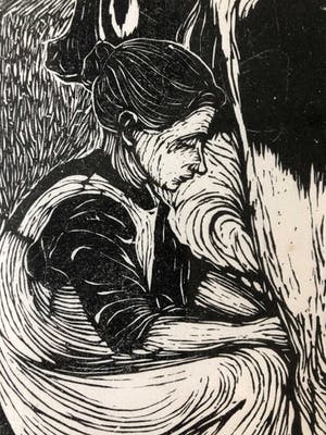 Jan Mankes - Houtsnede Koemelkster kopen? Bied vanaf 295!