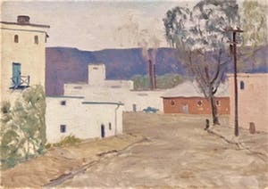 Willem Witjens - Zuidelijk straatje met fabrieken. kopen? Bied vanaf 125!