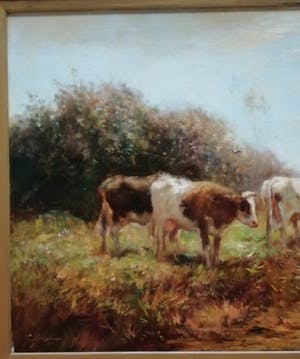 Cor Bouter - Drie koeien aan de waterkant. kopen? Bied vanaf 350!