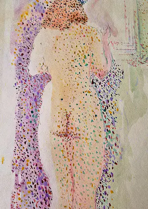 Theo Beerendonk - Bijzonder in 1967 pointillistisch geschilderd vrouwelijk naakt - mooi gelijst! kopen? Bied vanaf 265!