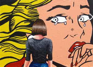 Gerard Boersma - Crying Girl (Vrouw kijkend naar schilderij van Roy Lichtenstein) verkocht voor € 75!